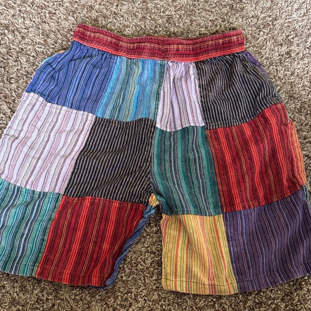 Multicolor Patchwork Men Shorts